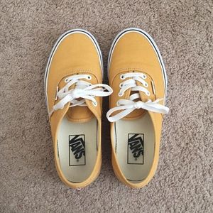 yellow lace-up vans